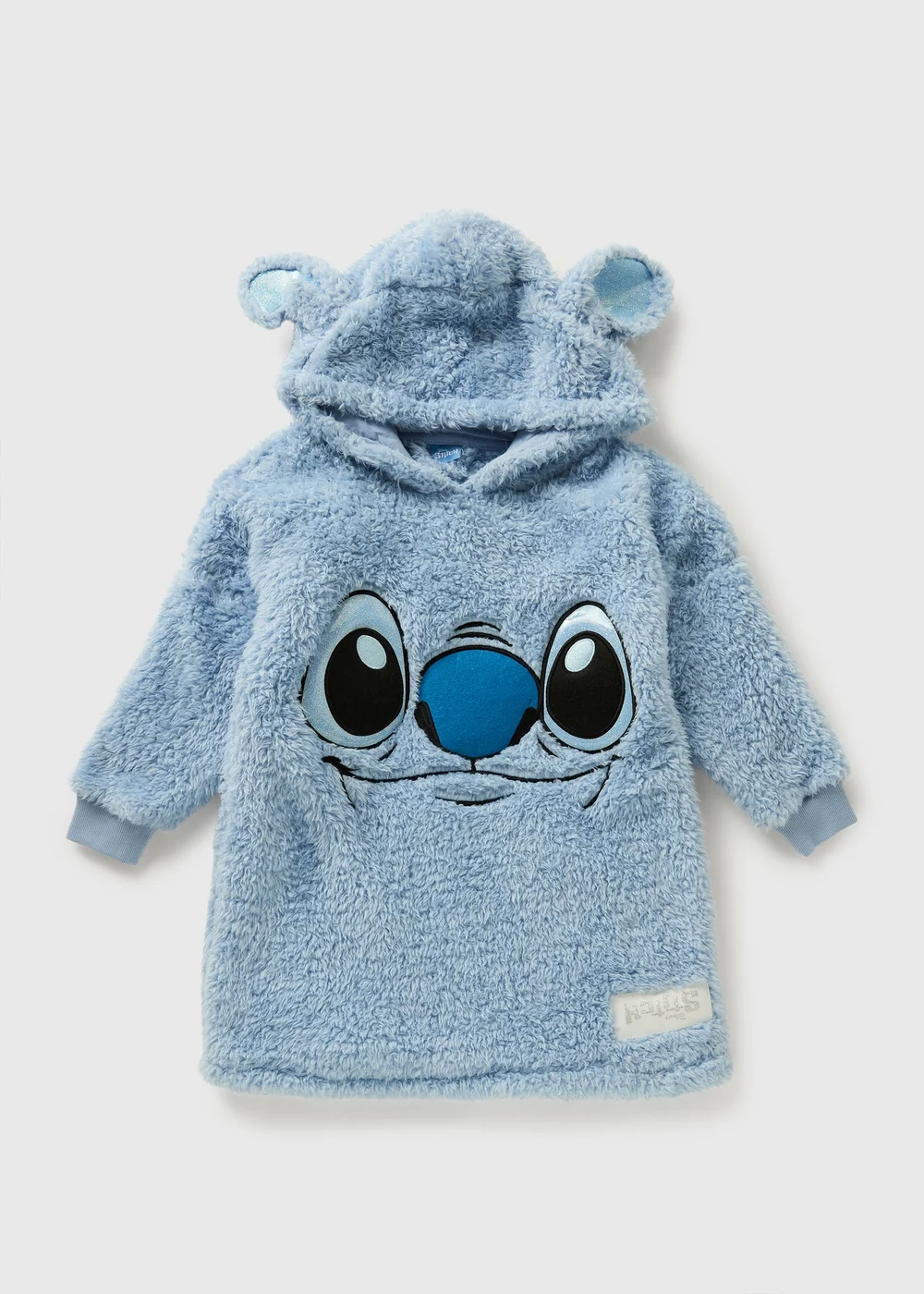 Disney Kids Blue Stitch Borg Snuggle Hoodie (3-13yrs) - Small Image 1