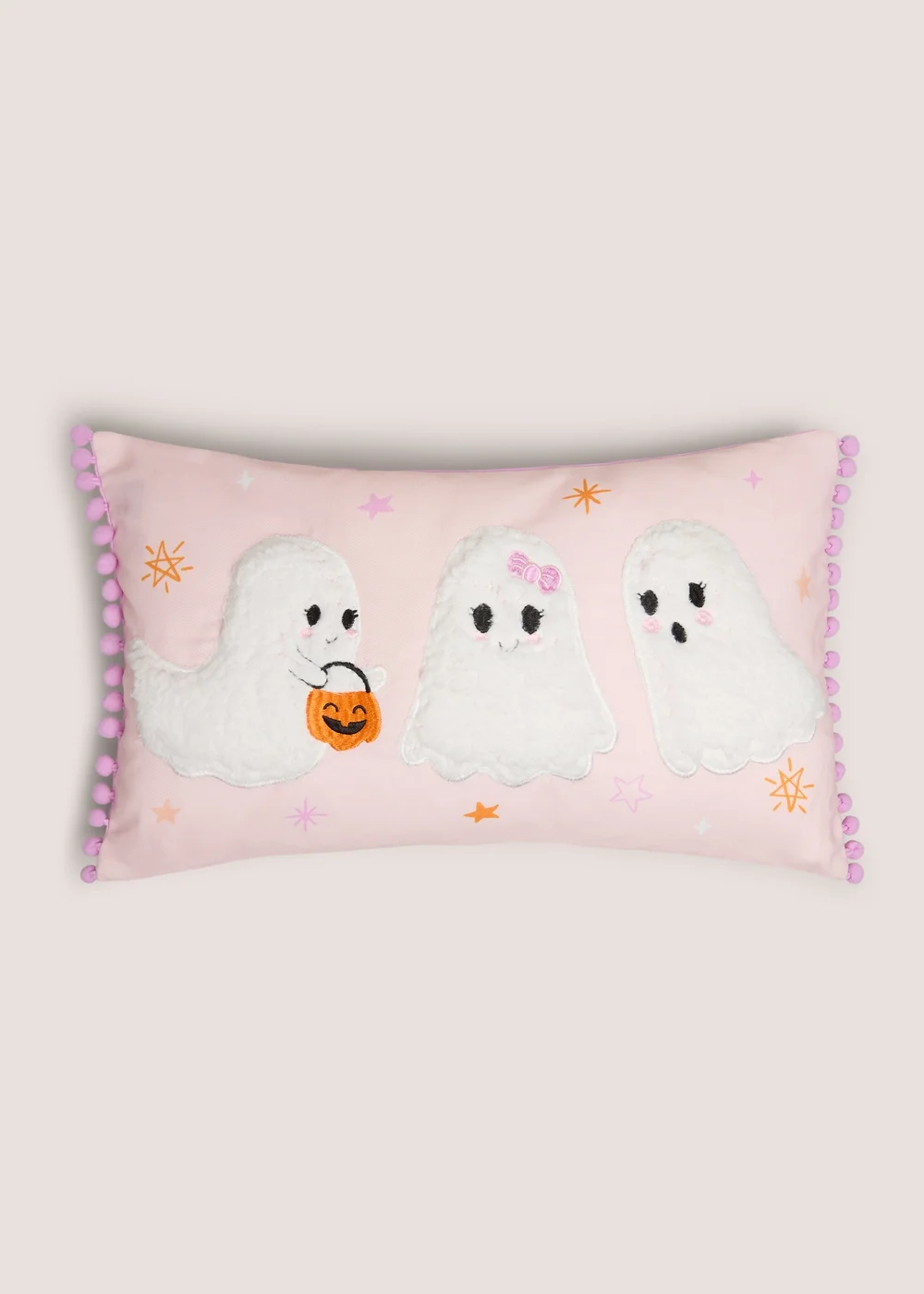 Pink Halloween Ghost Cushion Image 1