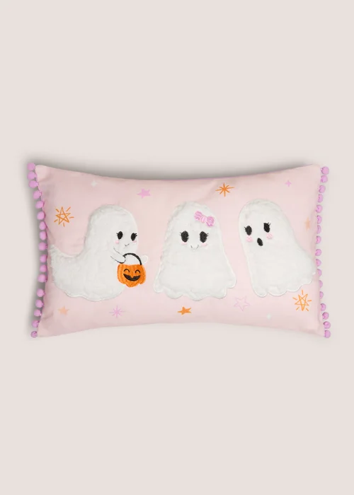 Pink Halloween Ghost Cushion Image 1