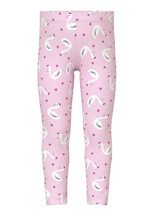 Name It Girls Pink Swan Leggings (1.5-6yrs) - 1.5 - 2 Years Image 5