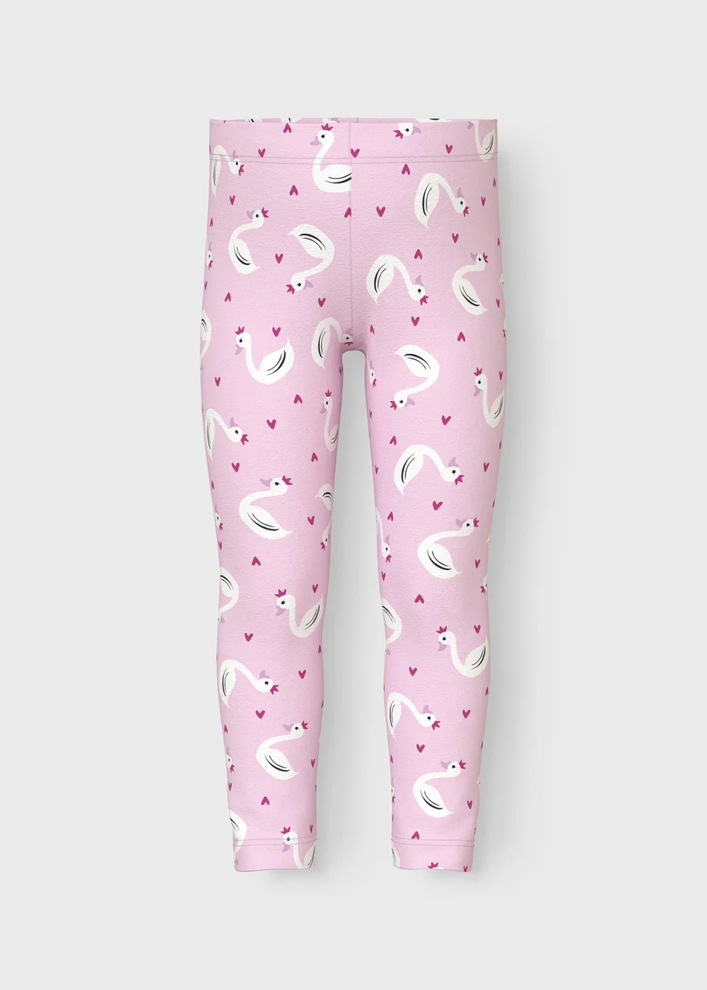 Name It Girls Pink Swan Leggings (1.5-6yrs) - 1.5 - 2 Years Image 1