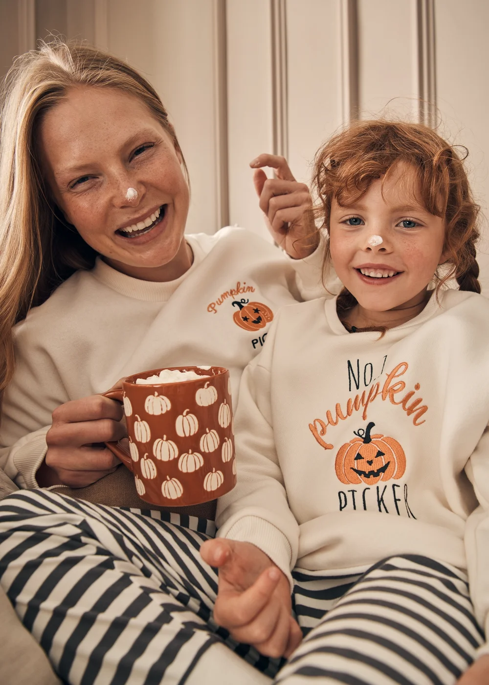 Kids Cream Pumpkin Picker Matching Family Pyjama Set (1-13yrs) - 1 half year to 2 Image 2
