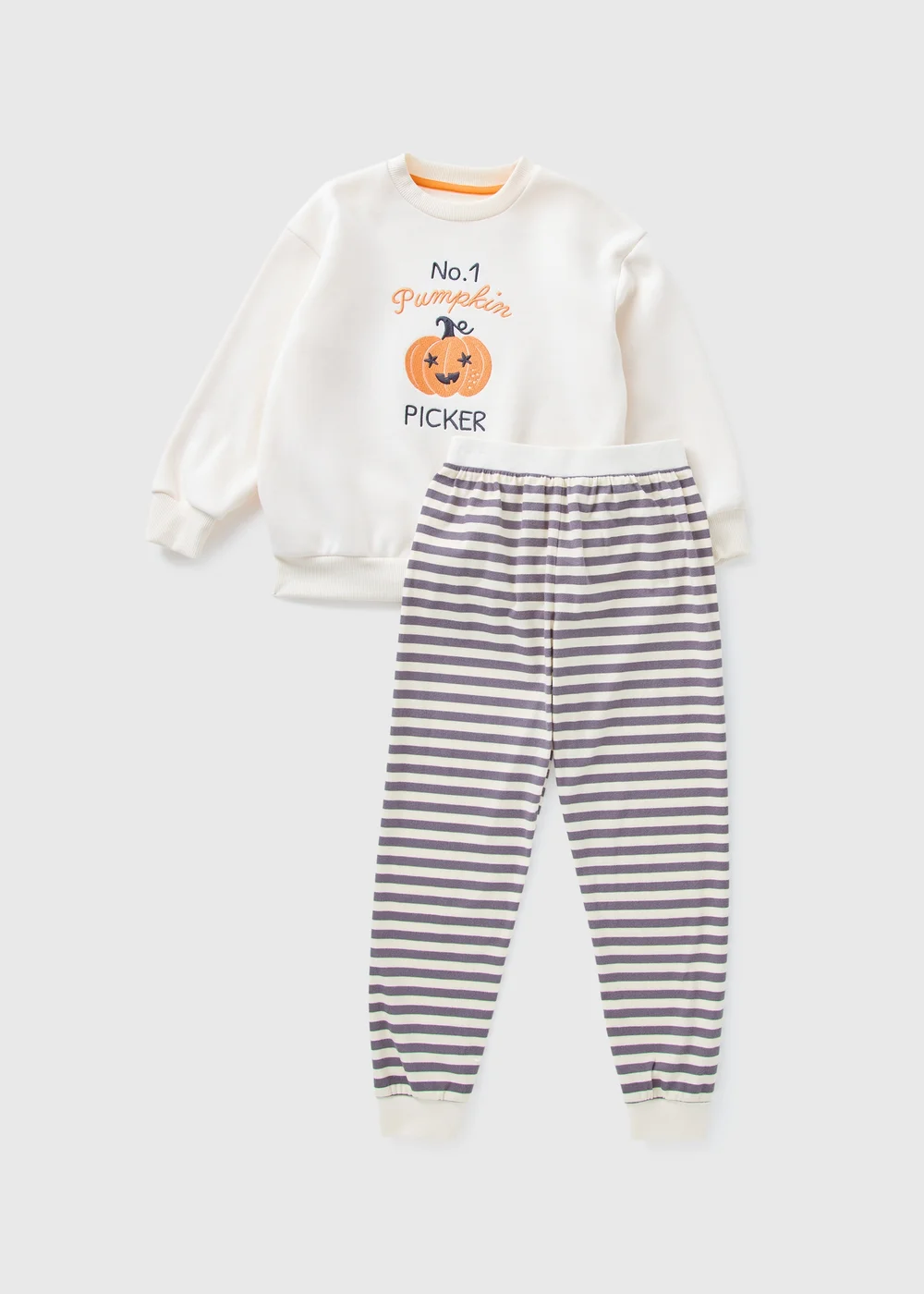 Kids Cream Pumpkin Picker Matching Family Pyjama Set (1-13yrs) - 1 half year to 2 Image 1