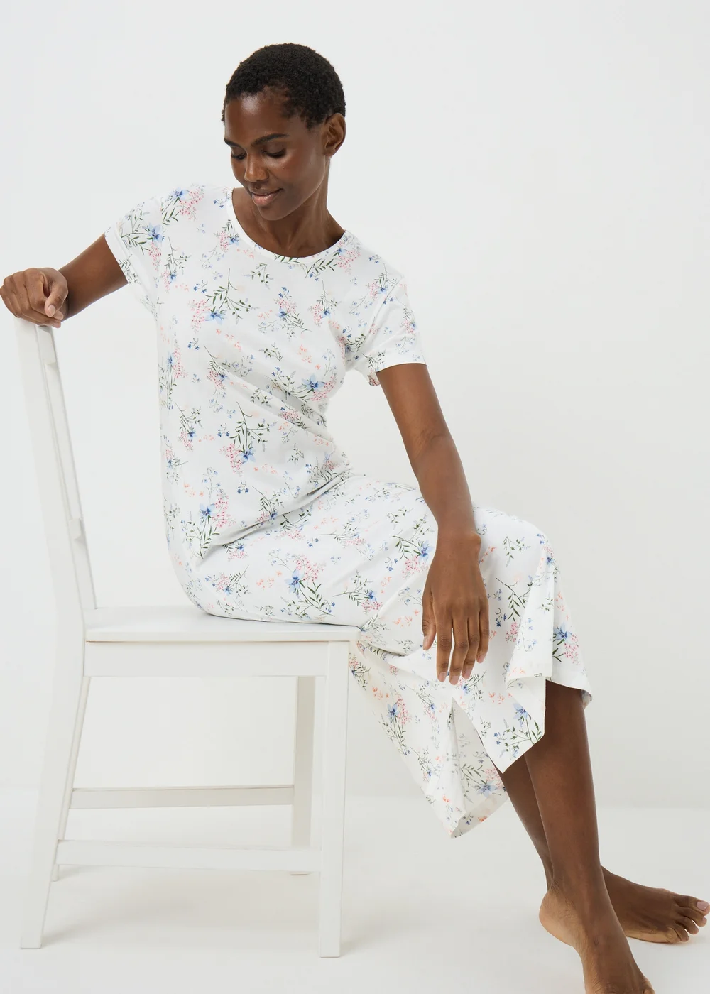 Cream Floral Nightie - Extra small Image 2
