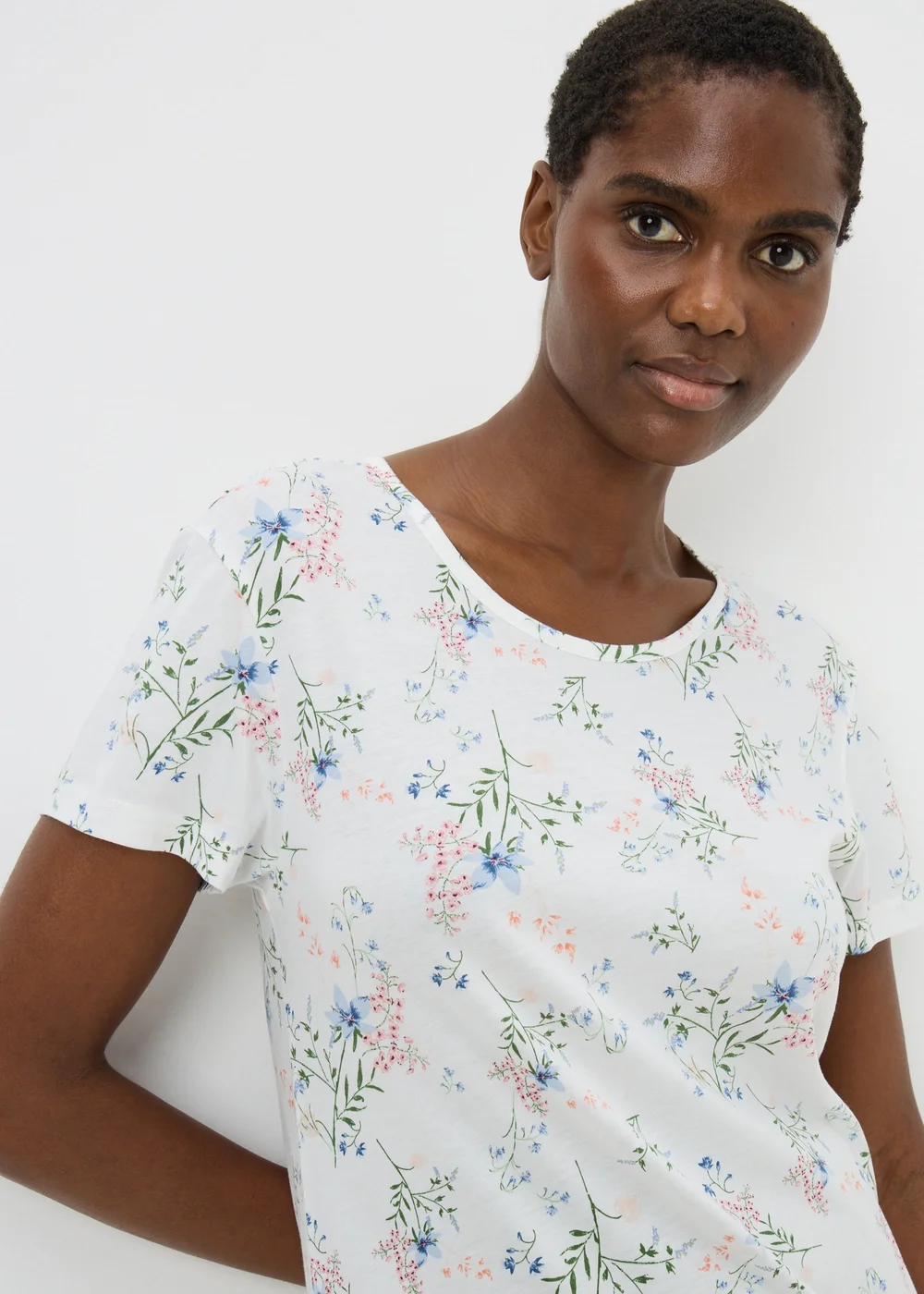 Cream Floral Nightie - Extra small Image 1