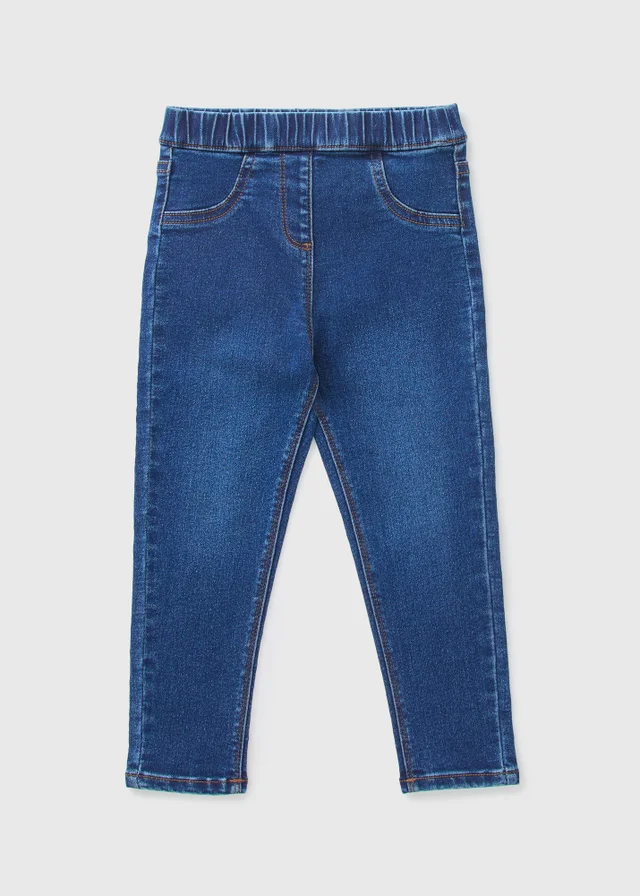 Girls Blue Mid Wash Jeggings (1-7yrs)
