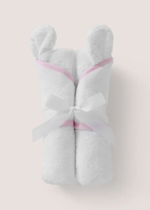 Baby Pink Bear Ears Hooded Towel - One Size Image 1