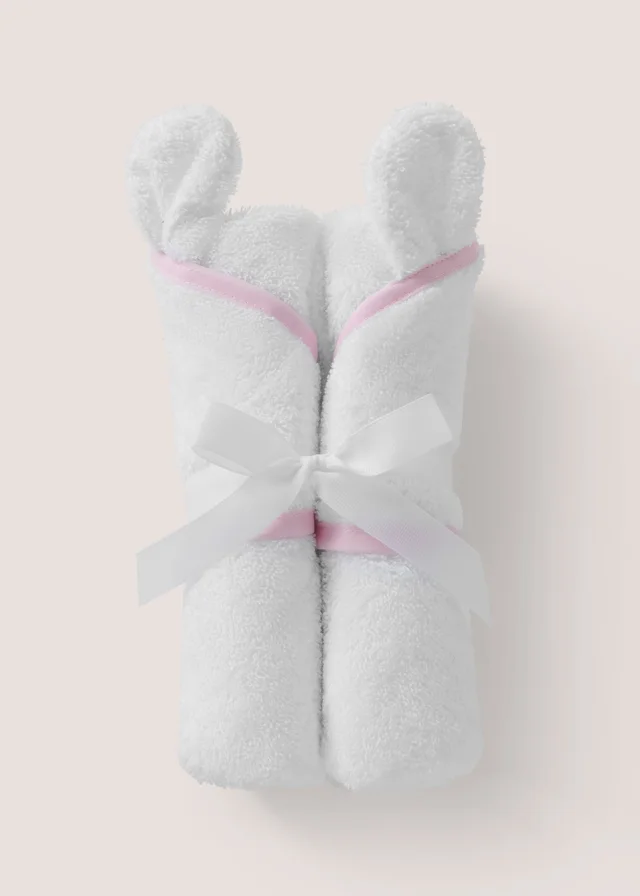 Baby Pink Bear Ears Hooded Towel