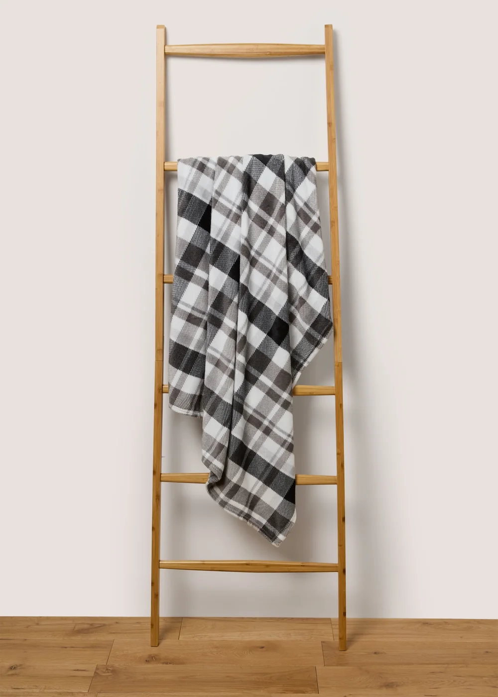 Charcoal Check Print Throw Image 1