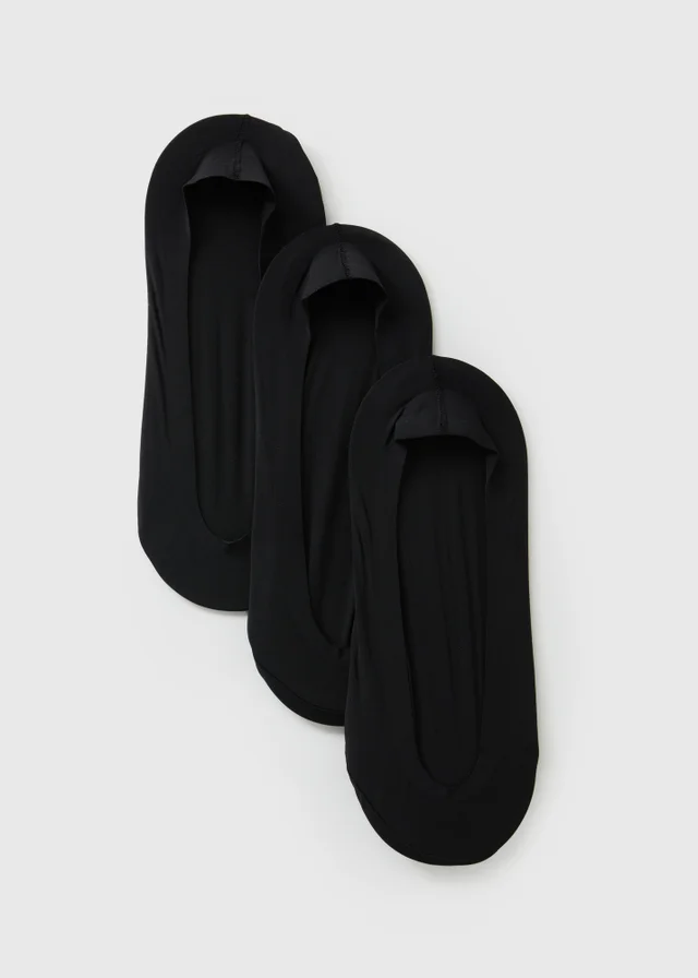 3 Pack Black Seamless Footsie Socks
