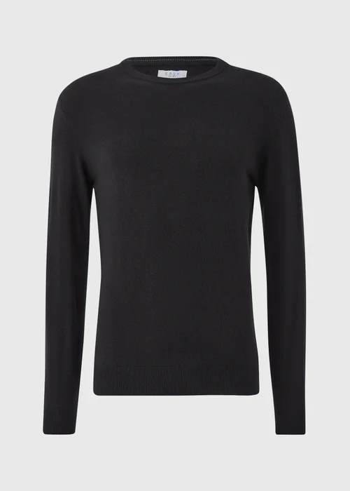 Black Soft Touch Crew Neck Jumper - M Image 4
