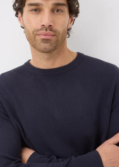 Navy Soft Touch Crew Neck Jumper - S Image 3