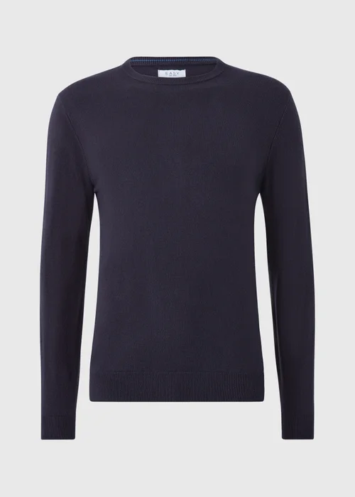 Navy Soft Touch Crew Neck Jumper - S Image 4