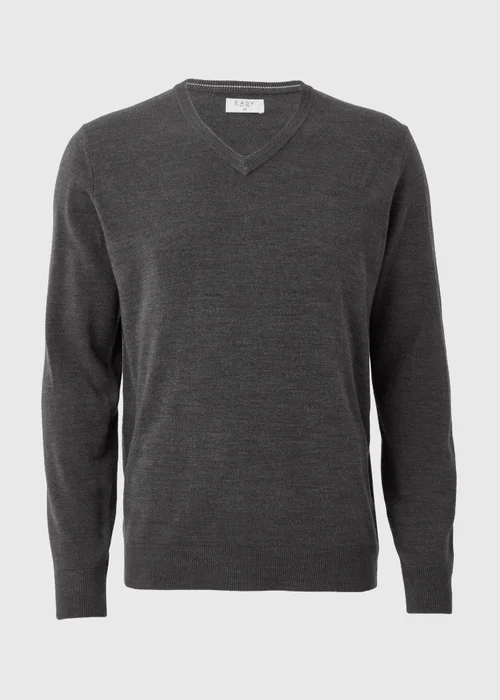 Grey Soft Touch V-Neck Jumper - S Image 4