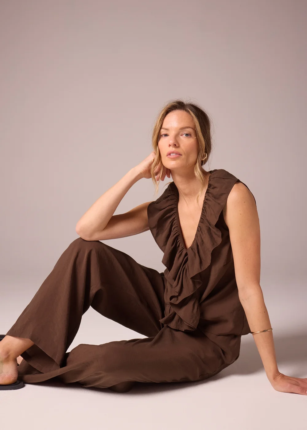 Et Vous Brown Wide Leg Trousers - 8 Image 1