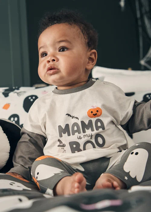 Baby Charcoal Halloween Mama Top & Legging Set (Newborn-23mths) - 0-3 months Image 2