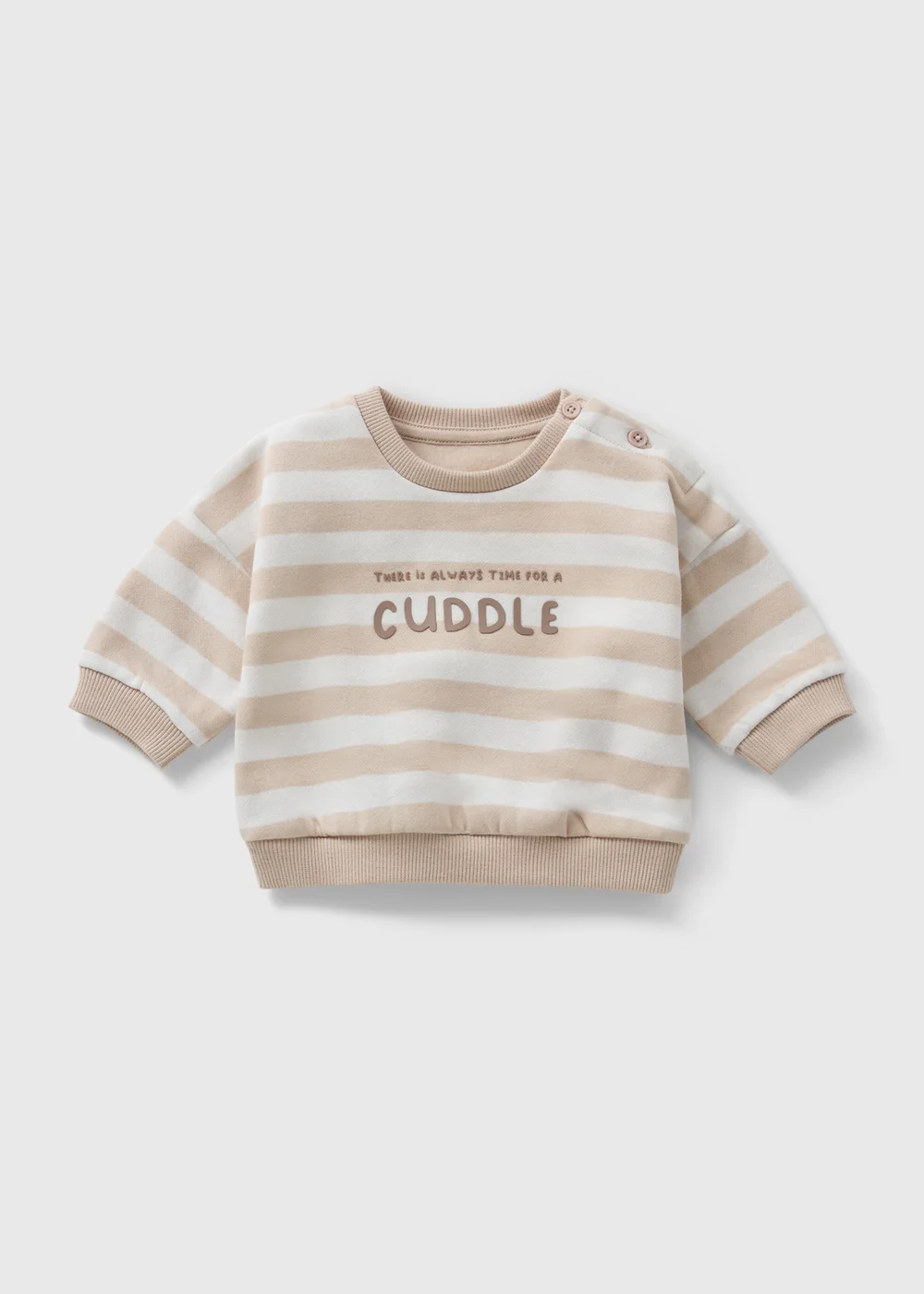 Baby Stone Stripe Cuddle Sweatshirt (Newborn-23mths) - 0-3 months Image 1
