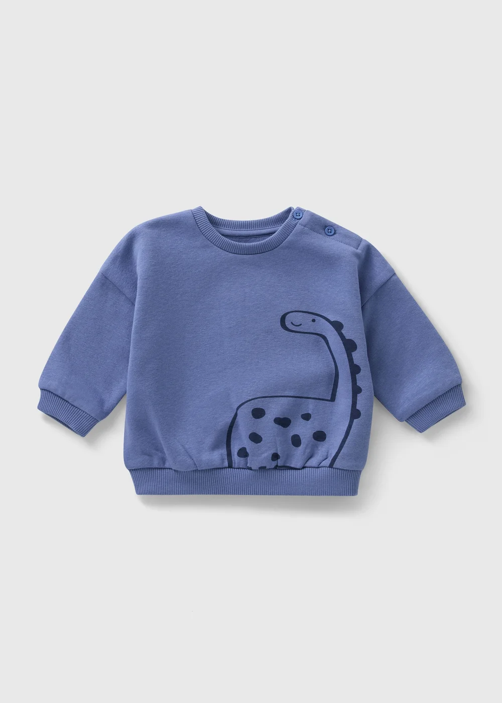Baby Blue Dino Sweatshirt (Newborn-23mths) - 0-3 months Image 1