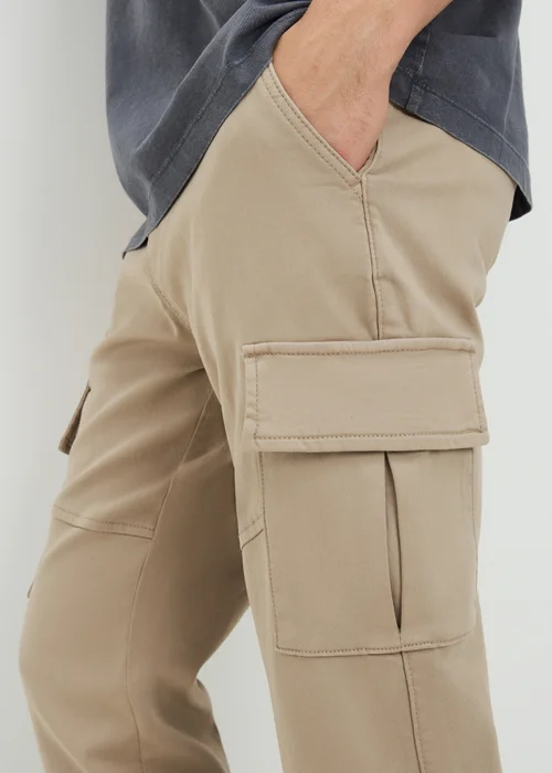 Stone Knitted Cargo Trousers - 36 R Image 1