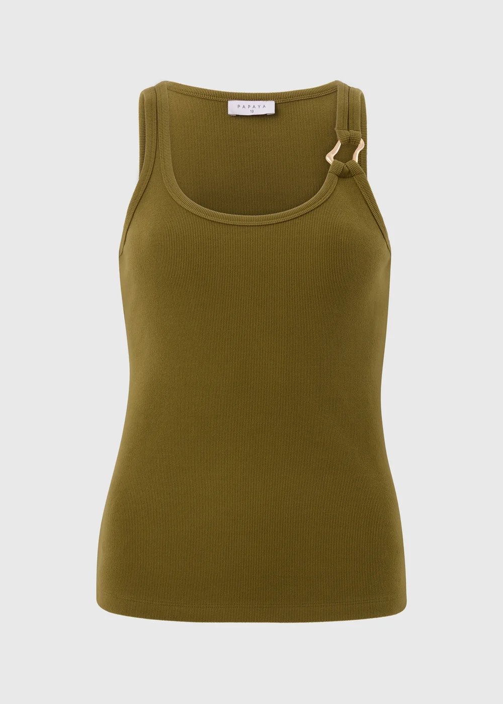Green Ribbed Gold Hardware Detail Vest - 8 Image 4