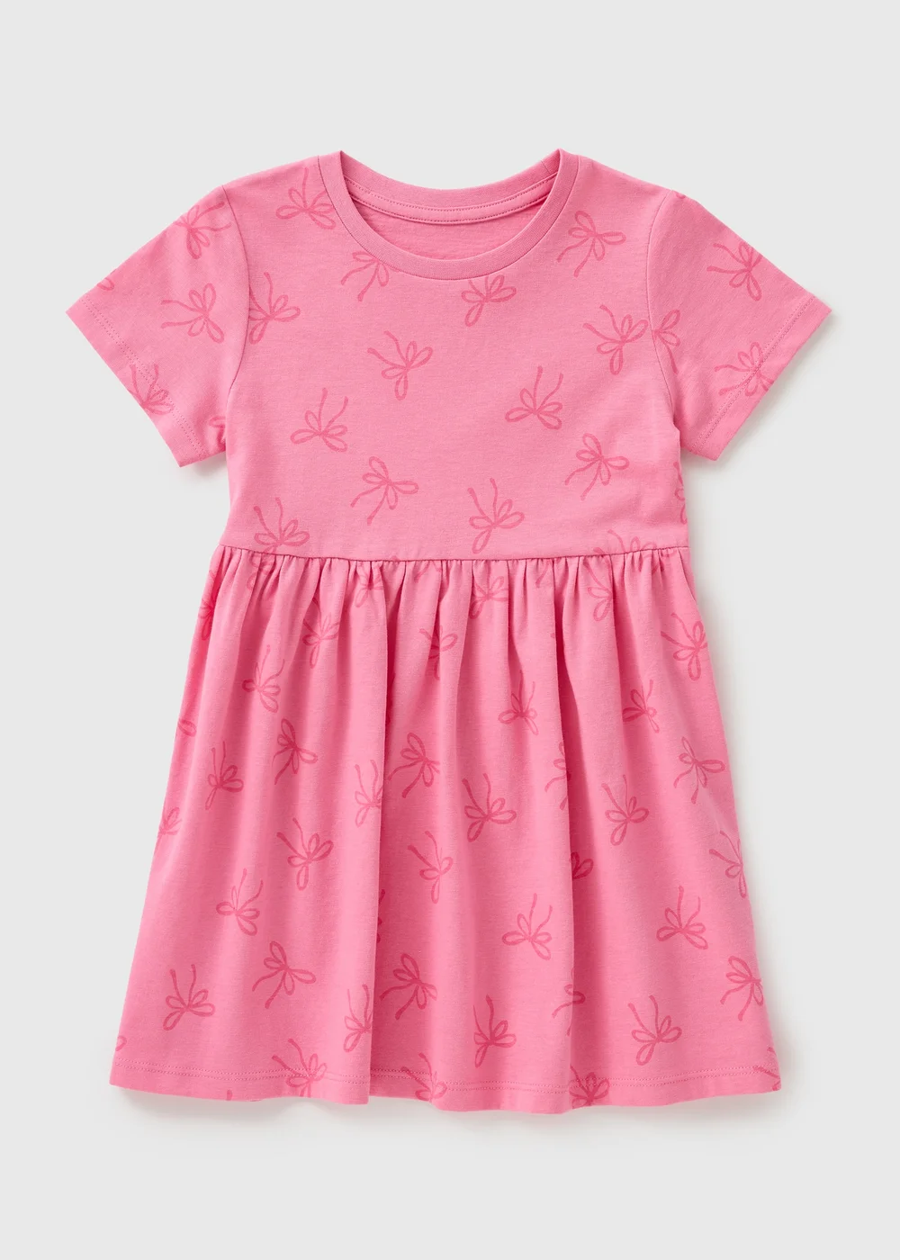 Girls Pink Bow Dress (1-7yrs) - 1-1.5 Yrs Image 1