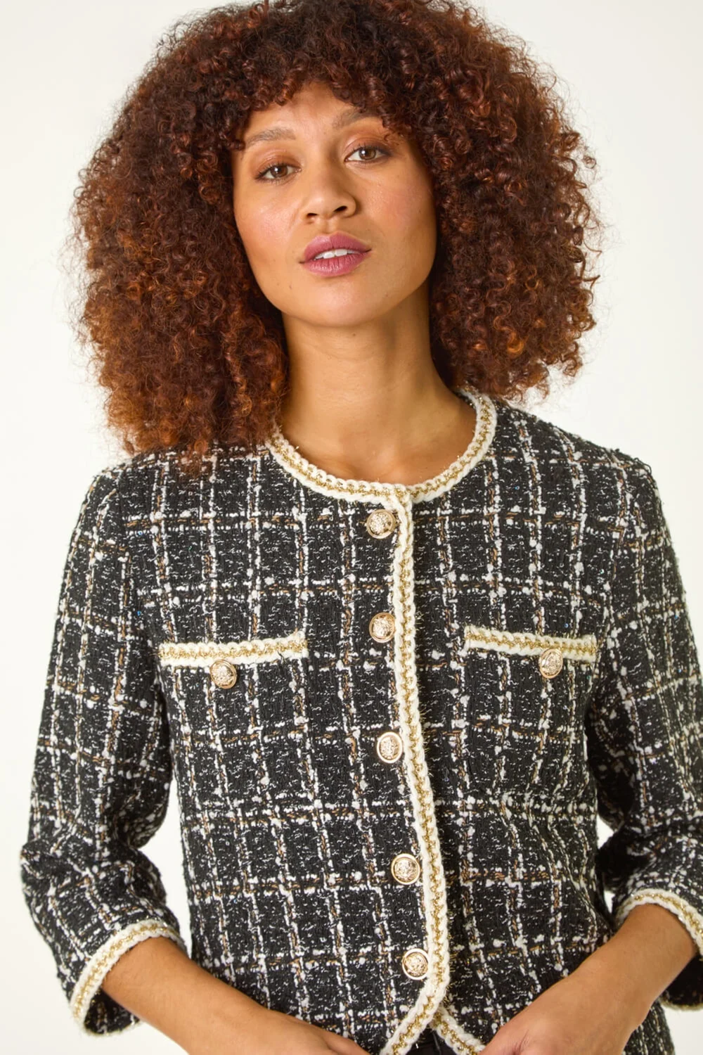 Roman Black Textured Check Pocket Jacket - 10 Image 4