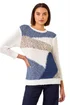 Roman Blue Textured Colour Block Jumper - Size 20 Image 1
