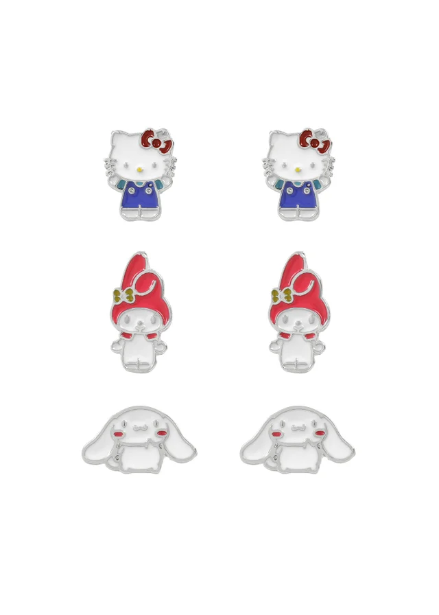 Hello Kitty Silver Earring Set 3 Pcs