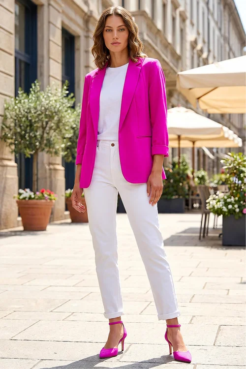 Roman Candy Pink Classic Stretch Blazer - 8 Image 2
