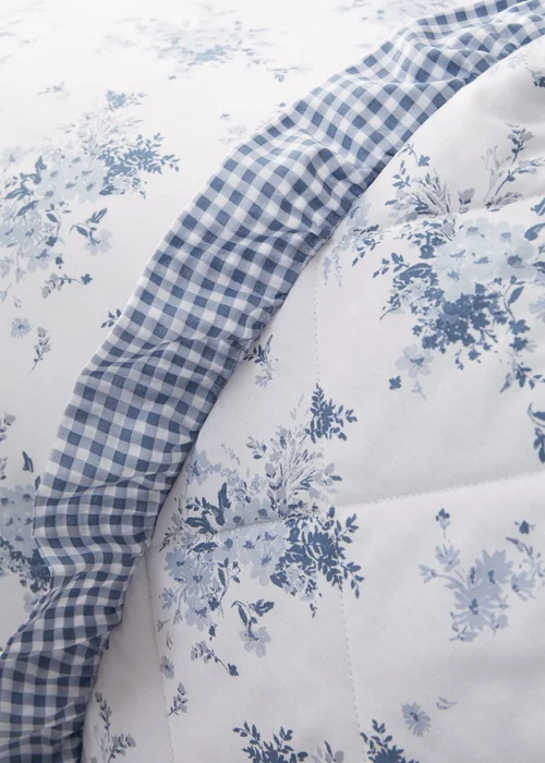 Catherine Lansfield Lucie Floral Frill Fully Reversible Bedspread 220x230cm - One Size Image 2