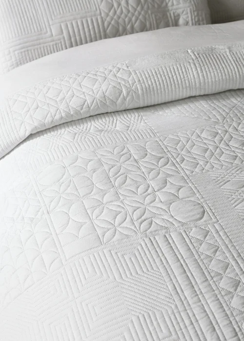 Catherine Lansfield Folkstone Geo Duvet Cover Set White - Single Image 3
