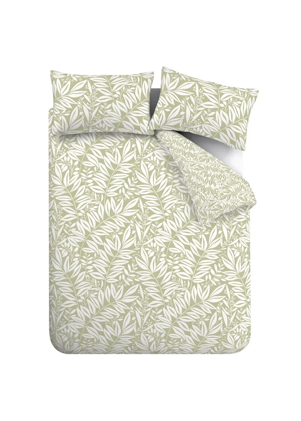 Catherine Lansfield Sorrel Leaf Reversible Duvet Cover Set Green - Single Image 5