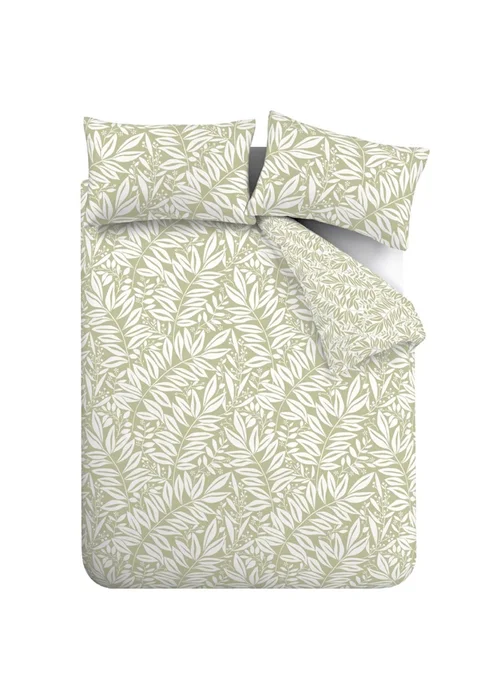Catherine Lansfield Sorrel Leaf Reversible Duvet Cover Set Green - Single Image 5