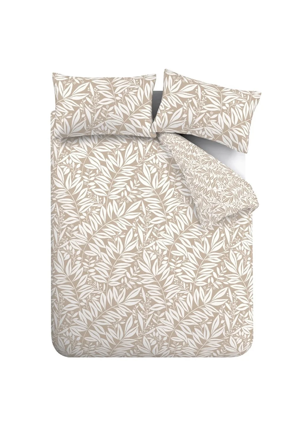 Catherine Lansfield Sorrel Leaf Reversible Duvet Cover Set Natural - Single Image 5