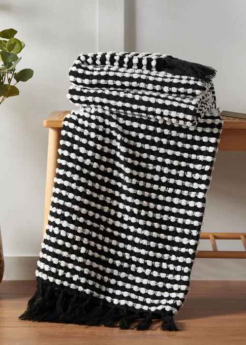Catherine Lansfield Stab Stitch Blanket Throw (125x150cm) - One Size Image 1