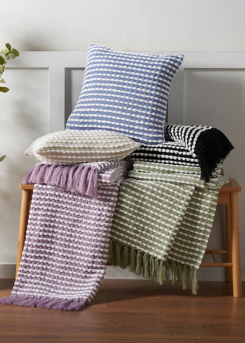 Catherine Lansfield Stab Stitch 43x43cm Cushion Black - 43W X 43D Image 5