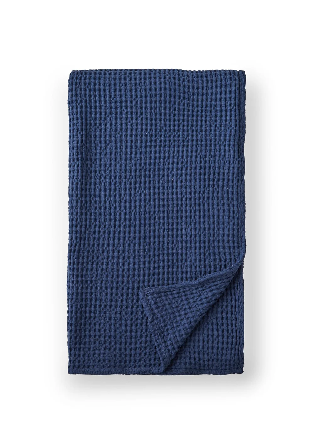 Pineapple Elephant Jaipur Chunky Waffle Cotton 150x200cm Blanket Throw Navy Blue - One Size Image 6