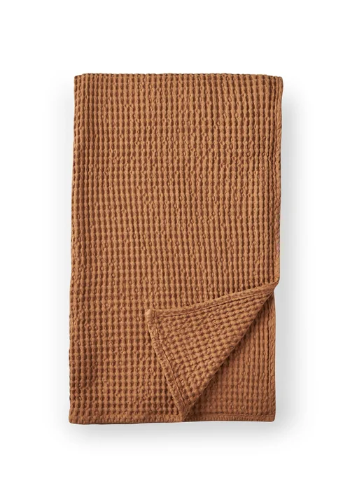 Pineapple Elephant Jaipur Chunky Waffle Cotton 150x200cm Blanket Throw Caramel - One Size Image 6