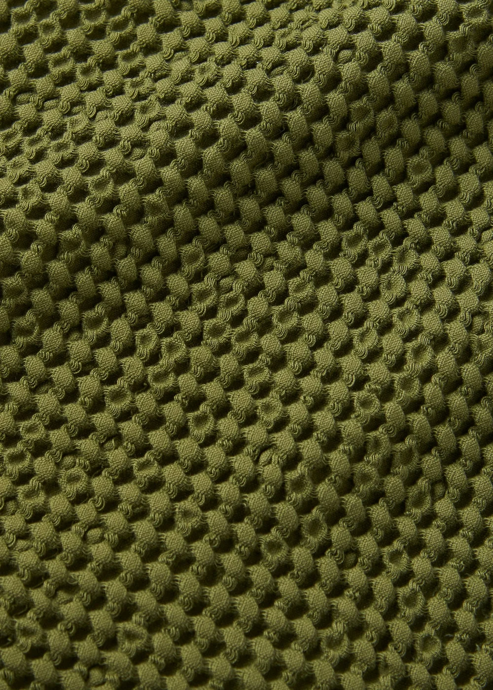Pineapple Elephant Jaipur Chunky Waffle Cotton 150x200cm Blanket Throw Olive Green - One Size Image 3