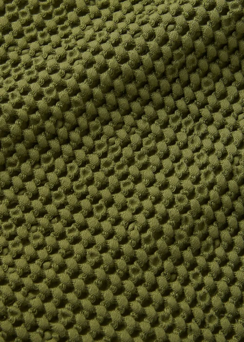 Pineapple Elephant Jaipur Chunky Waffle Cotton 150x200cm Blanket Throw Olive Green - One Size Image 3