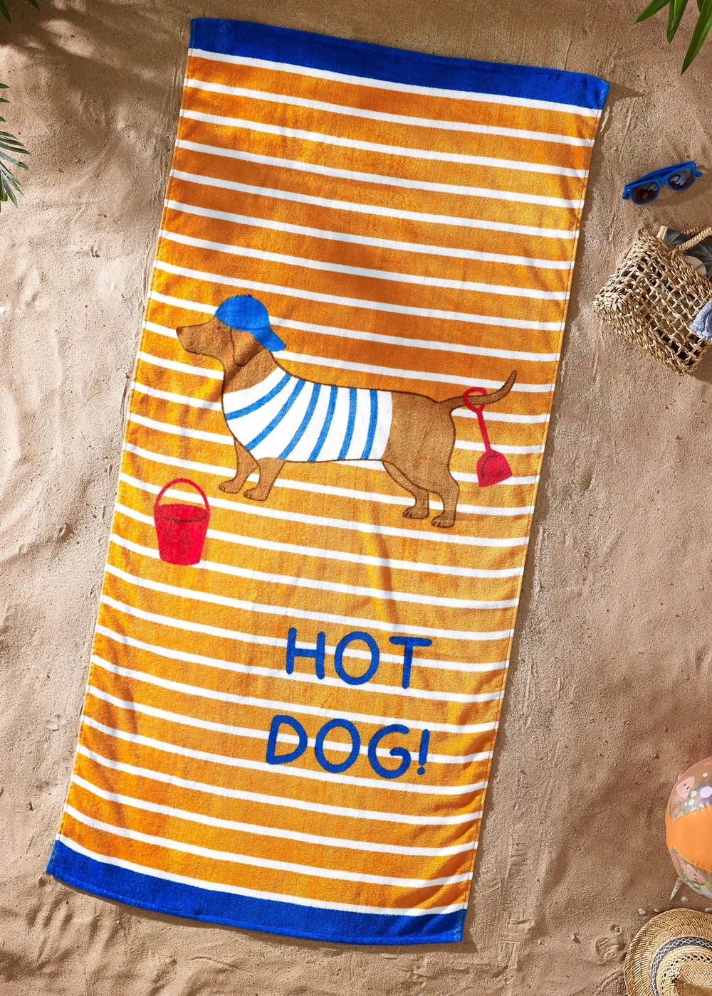 Catherine Lansfield Hot Dog Cotton Beach Towel - One Size Image 1