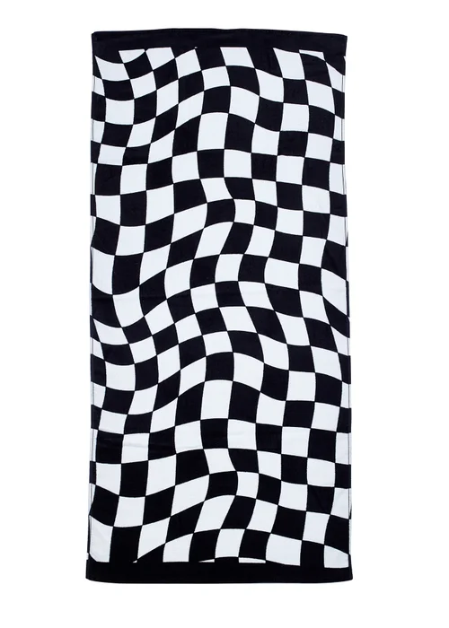 Catherine Lansfield Checkerboard Cotton Beach Towel - One Size Image 3
