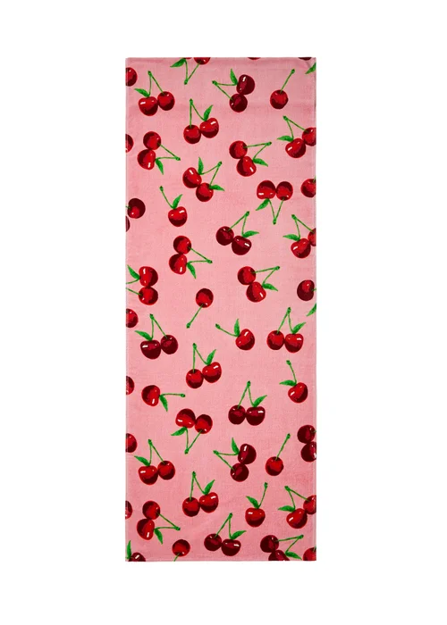 Catherine Lansfield Cherries Cotton Beach Sun Lounger Towel - One Size Image 2
