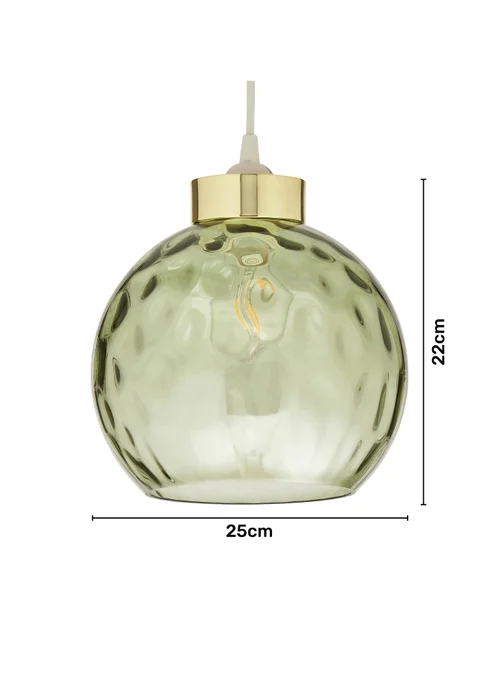BHS Dalton Dimpled Glass Ball Easyfit Green (22cm x 25cm) - One Size Image 6
