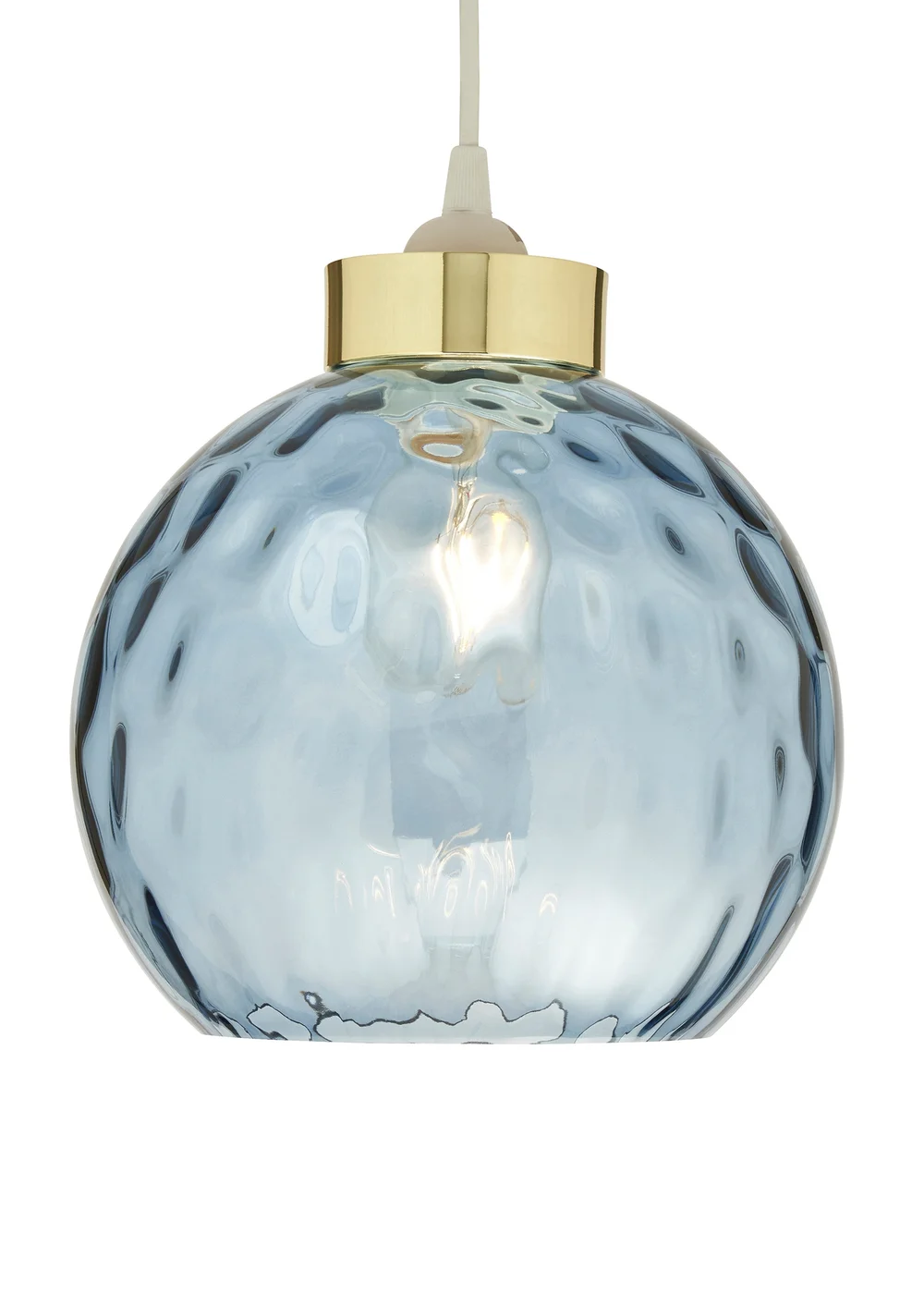 BHS Dalton Dimpled Glass Ball Easyfit Blue (22cm x 25cm) - One Size Image 5