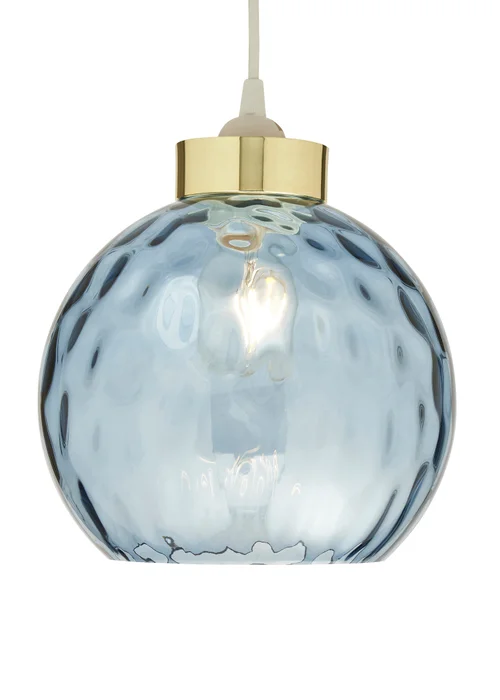 BHS Dalton Dimpled Glass Ball Easyfit Blue (22cm x 25cm) - One Size Image 5