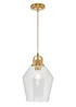 BHS Athea Brass & Bubble Glass 1 Light Pendant (40-136cm x 21cm) - One Size Image 5