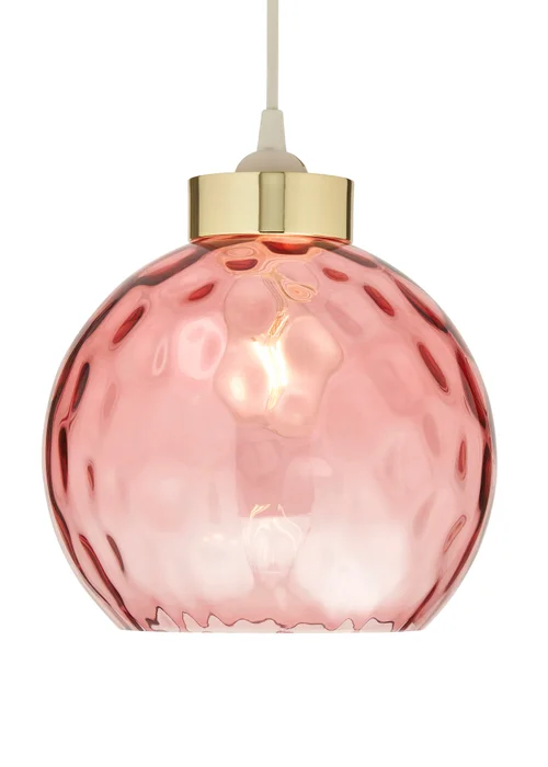 BHS Dalton Dimpled Glass Ball Easyfit Pink (22cm x 25cm) - One Size Image 5