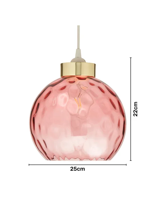 BHS Dalton Dimpled Glass Ball Easyfit Pink (22cm x 25cm) - One Size Image 6