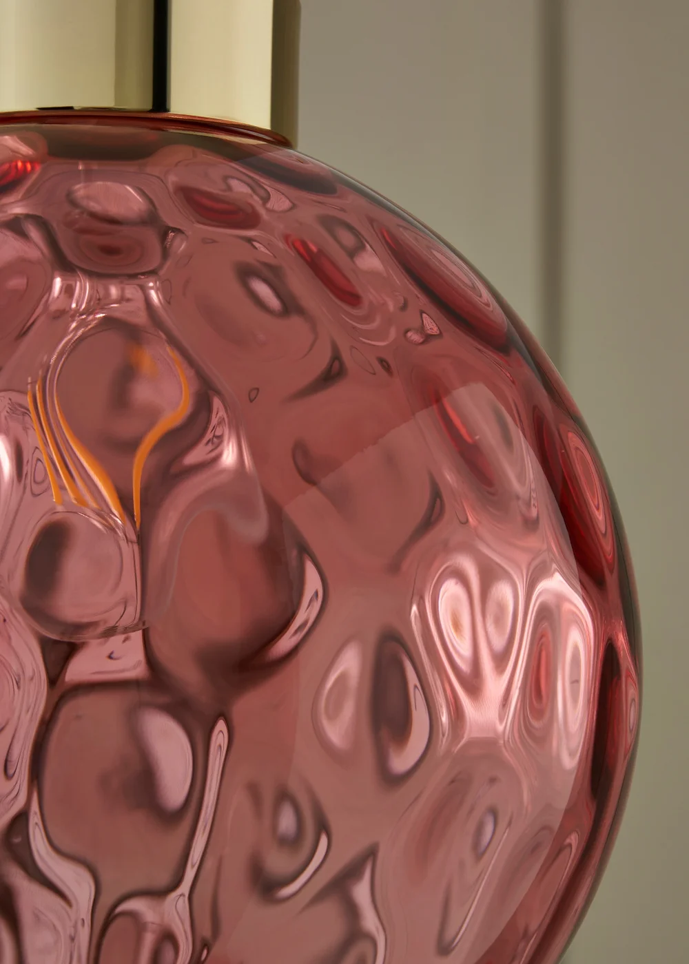 BHS Dalton Dimpled Glass Ball Easyfit Pink (22cm x 25cm) - One Size Image 4